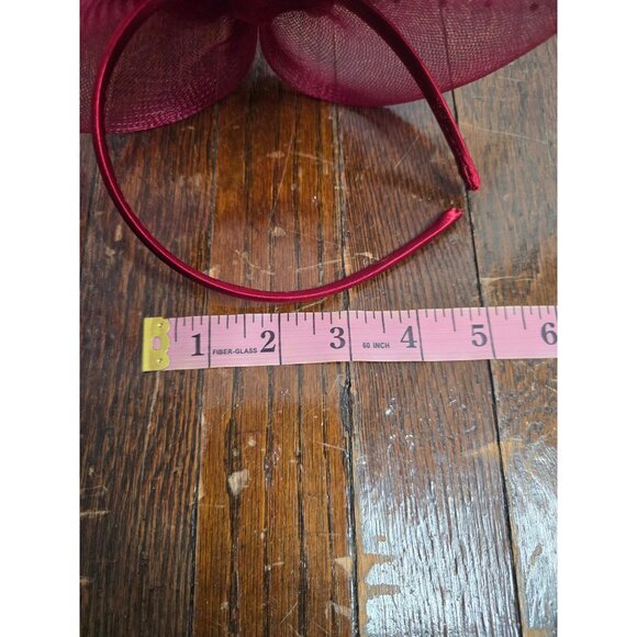 Vintage Red Flower Feather Fascinator Headband Hat Cocktail Cap - Picture 7 of 11